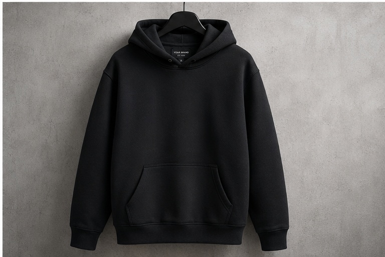 Black private label hoodie