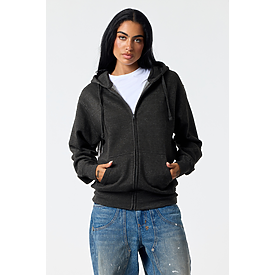 ADULT COMFORT ZIPPER HOODIE CHARCOAL HTR