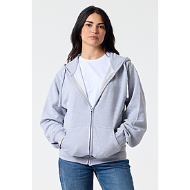 ADULT COMFORT ZIPPER HOODIE HEATHER GREY Back