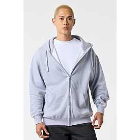 ADULT COMFORT ZIPPER HOODIE HEATHER GREY Back