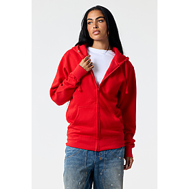 ADULT COMFORT ZIPPER HOODIE RED