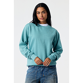 ADULT ESSENTIAL CREW SWTSHRT LAGOON HTR