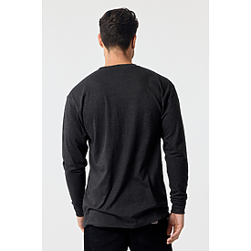 MEN'S LONG SLEEVE TEE CHARCOAL HTR Back