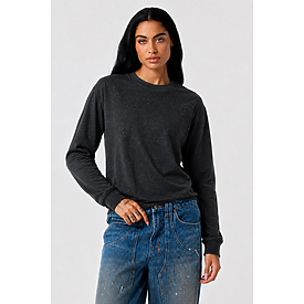 MEN'S LONG SLEEVE TEE CHARCOAL HTR