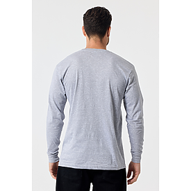 MEN'S LONG SLEEVE TEE HEATHER GREY Back