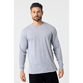 MEN'S LONG SLEEVE TEE HEATHER GREY Back