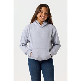 YOUTH PULLOVER HOODIE HEATHER GREY Back