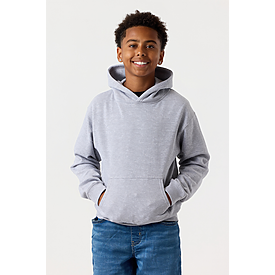 YOUTH PULLOVER HOODIE HEATHER GREY Back