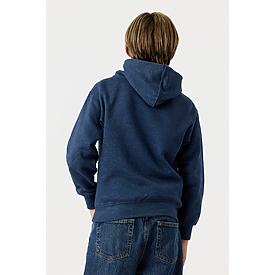 YOUTH PULLOVER HOODIE NAVY HTR Back