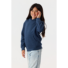 YOUTH PULLOVER HOODIE NAVY HTR