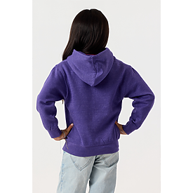 YOUTH PULLOVER HOODIE PURPLE HTR Back