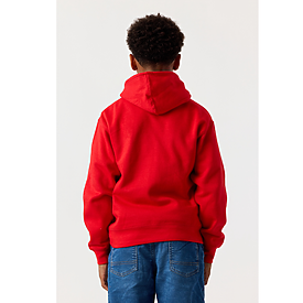 YOUTH PULLOVER HOODIE RED Back