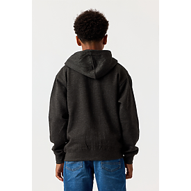 YOUTH ZIPPER HOODIE CHARCOAL HTR Back