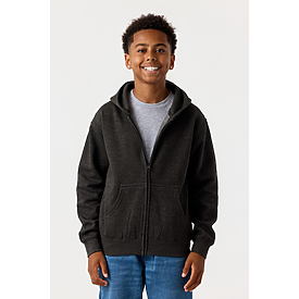 YOUTH ZIPPER HOODIE CHARCOAL HTR