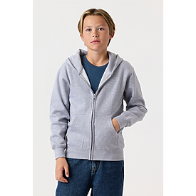 YOUTH ZIPPER HOODIE HEATHER GREY Back