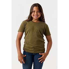 YOUTH ESSENTIAL TEE MILITARY HTR