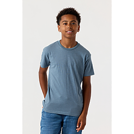 YOUTH ESSENTIAL TEE SLATE HTR
