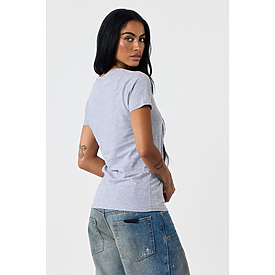 WOMEN'S TRU-FIT TEE HEATHER GREY Back