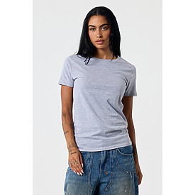 WOMEN'S TRU-FIT TEE HEATHER GREY Back