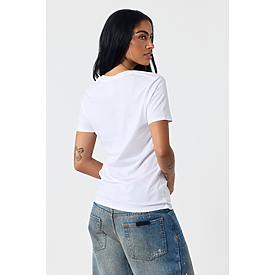 WOMEN'S TRU-FIT V-NECK WHITE Back