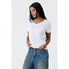 WOMEN'S TRU-FIT V-NECK WHITE