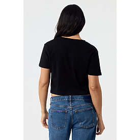 WOMEN'S CROP TEE BLACK Back