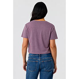 WOMEN'S CROP TEE DEEP PURPLE HTR