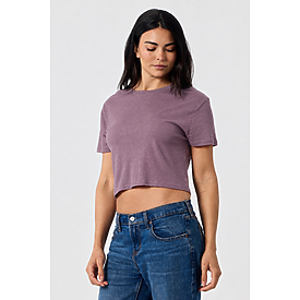 WOMEN'S CROP TEE DEEP PURPLE HTR