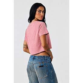 WOMEN'S CROP TEE MAUVE HTR