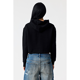 CROP HOODIE BLACK Back