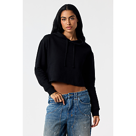 CROP HOODIE BLACK