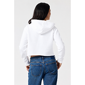 CROP HOODIE WHITE Back