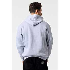ADULT PREM HEAVY WT HOOD HEATHER GREY Back