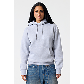 ADULT PREM HEAVY WT HOOD HEATHER GREY Back
