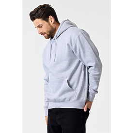 ADULT PREM HEAVY WT HOOD HEATHER GREY Back