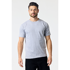 ADULT PREM HEAVY WT SS TEE HEATHER GREY