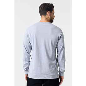 ADULT PREM HEAVY WT LS TEE HEATHER GREY Back