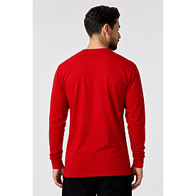 ADULT PREM HEAVY WT LS TEE RED Back