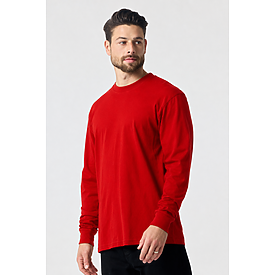 ADULT PREM HEAVY WT LS TEE RED