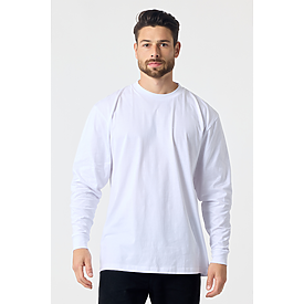 ADULT PREM HEAVY WT LS TEE WHITE